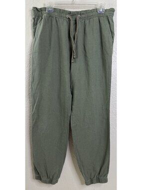 Sanctuary Pants Medium (Actual 32x27) Olive Green Linen Rayon Jogger Pull-on GUC